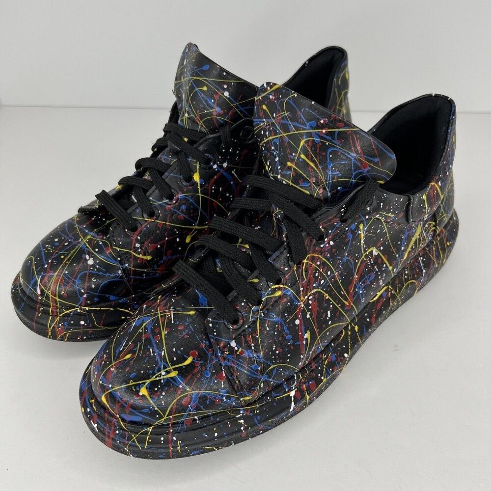 Swagg Splash Black Paint Splattered Confetti Sneakers Womens Size 9.5 EU42